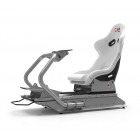 Rseat S1 White Seat / Silver Frame Racing Simulator Cockpit